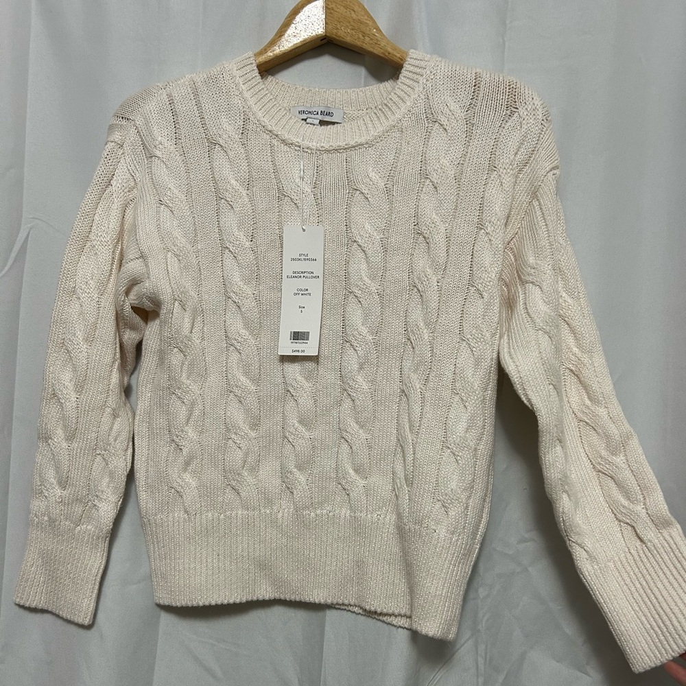 Veronica beard Cable Knit Cream Sweater